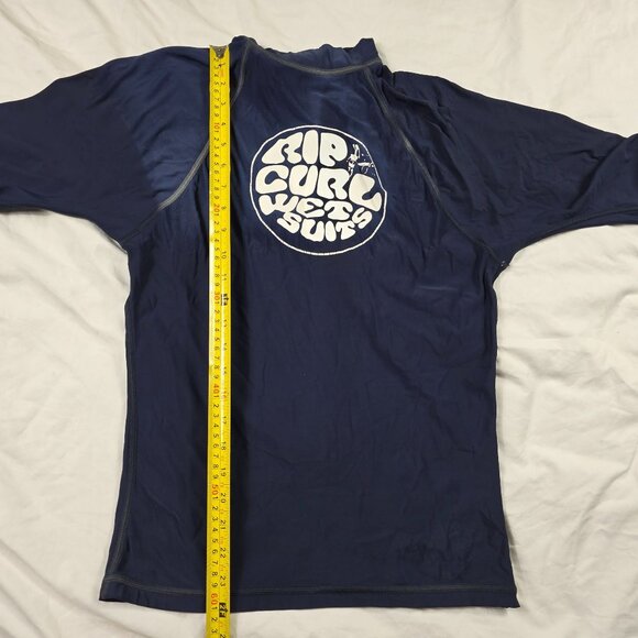 Rip Curl Planet Rashguard Mens Medium Blue Classic Short Sleeve Shirt Swimming - Picture 8 of 9
